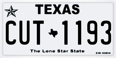 TX license plate CUT1193