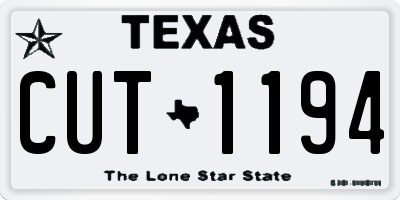 TX license plate CUT1194