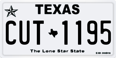 TX license plate CUT1195