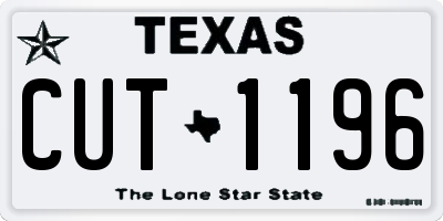 TX license plate CUT1196