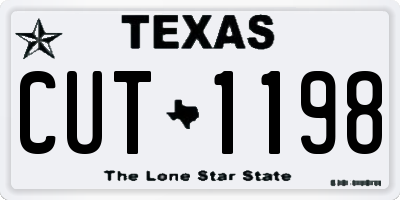 TX license plate CUT1198