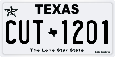 TX license plate CUT1201