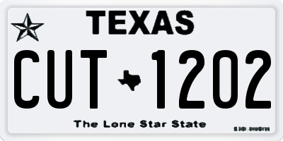 TX license plate CUT1202