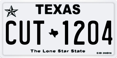 TX license plate CUT1204