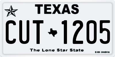 TX license plate CUT1205