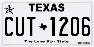 TX license plate CUT1206