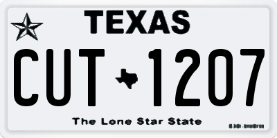 TX license plate CUT1207