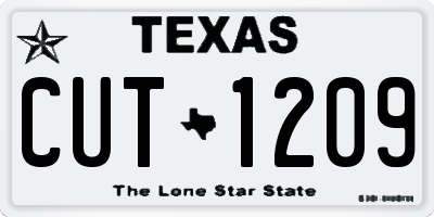 TX license plate CUT1209