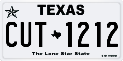 TX license plate CUT1212