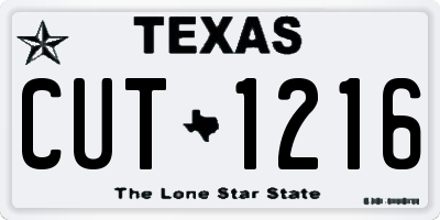 TX license plate CUT1216