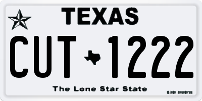 TX license plate CUT1222