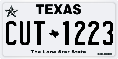 TX license plate CUT1223