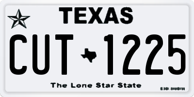 TX license plate CUT1225