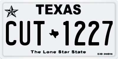 TX license plate CUT1227