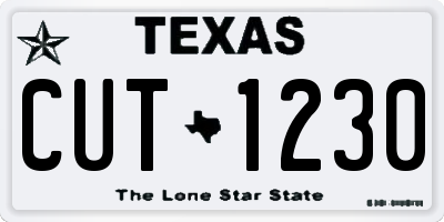 TX license plate CUT1230