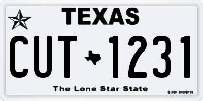 TX license plate CUT1231