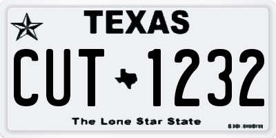 TX license plate CUT1232