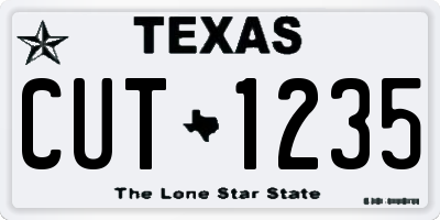 TX license plate CUT1235