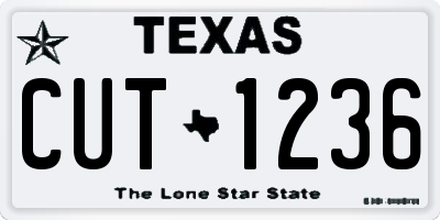 TX license plate CUT1236