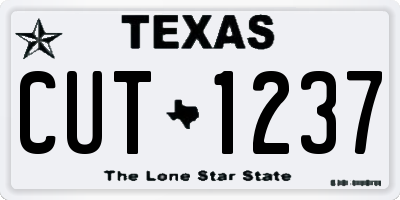 TX license plate CUT1237