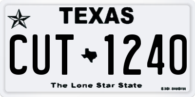 TX license plate CUT1240