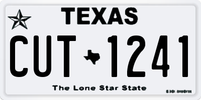 TX license plate CUT1241
