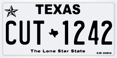 TX license plate CUT1242