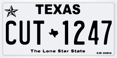 TX license plate CUT1247