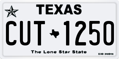 TX license plate CUT1250
