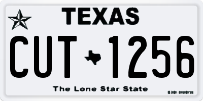 TX license plate CUT1256
