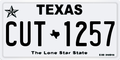 TX license plate CUT1257