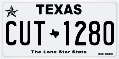 TX license plate CUT1280