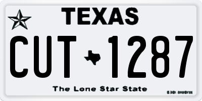 TX license plate CUT1287