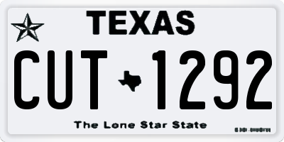 TX license plate CUT1292