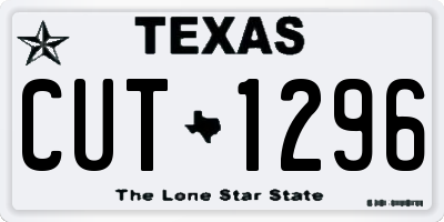 TX license plate CUT1296