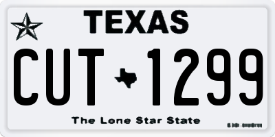 TX license plate CUT1299