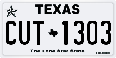 TX license plate CUT1303
