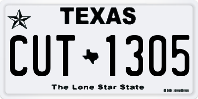 TX license plate CUT1305