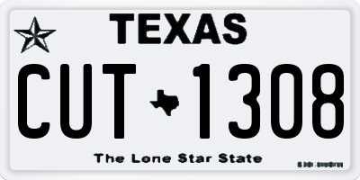 TX license plate CUT1308