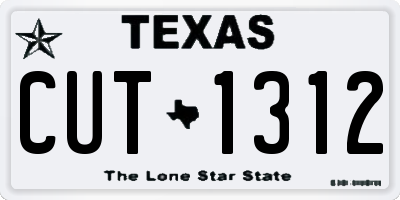 TX license plate CUT1312
