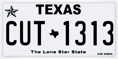 TX license plate CUT1313
