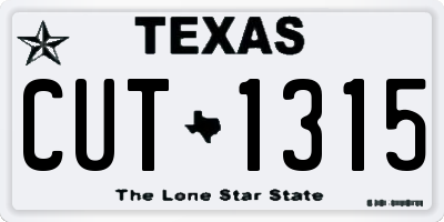 TX license plate CUT1315