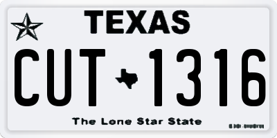 TX license plate CUT1316