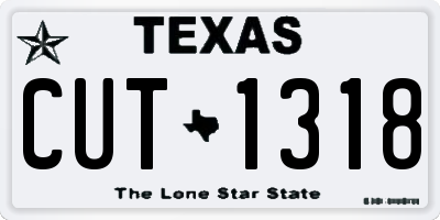 TX license plate CUT1318