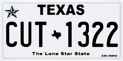 TX license plate CUT1322