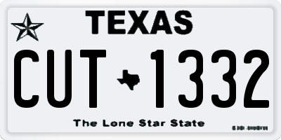 TX license plate CUT1332