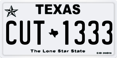 TX license plate CUT1333