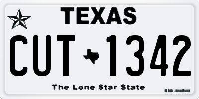 TX license plate CUT1342
