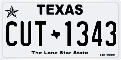TX license plate CUT1343