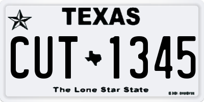 TX license plate CUT1345